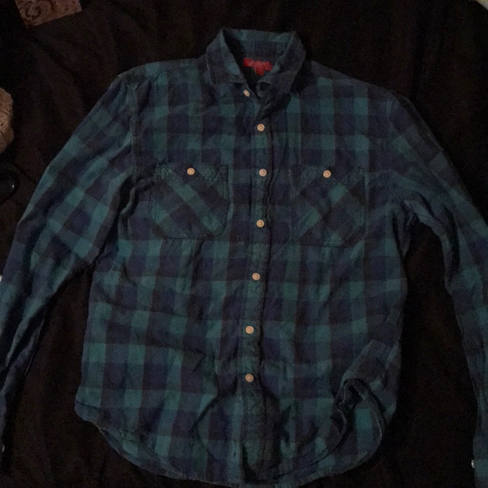 Blue and green flannel